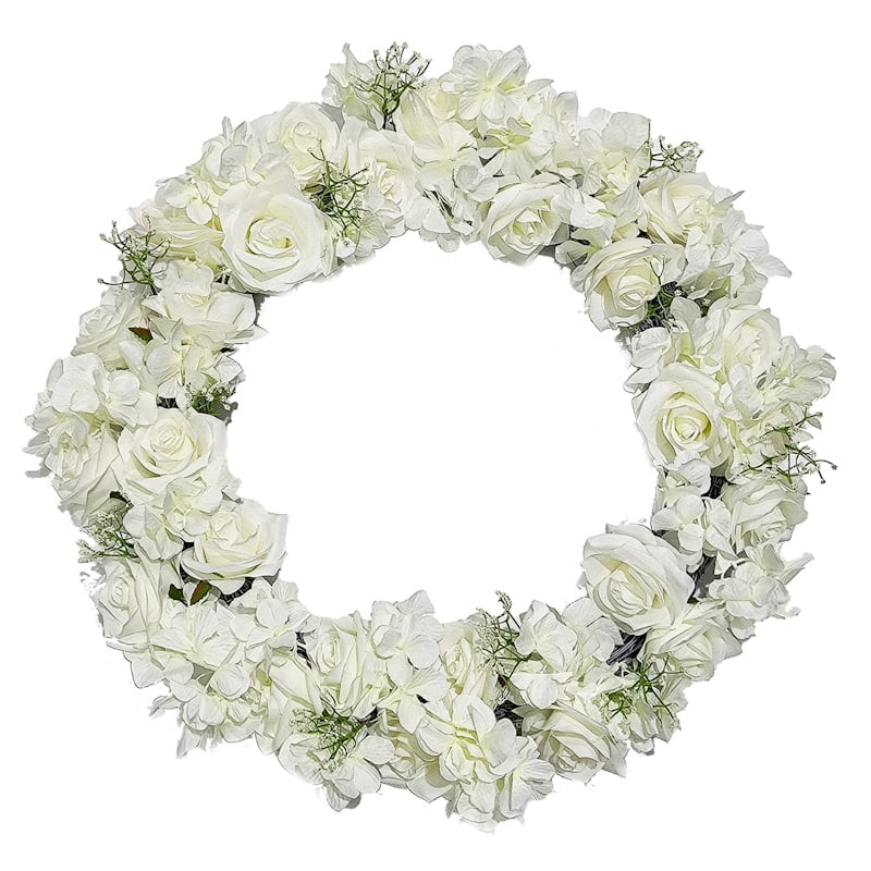 24In White Rose Wreath | At Home