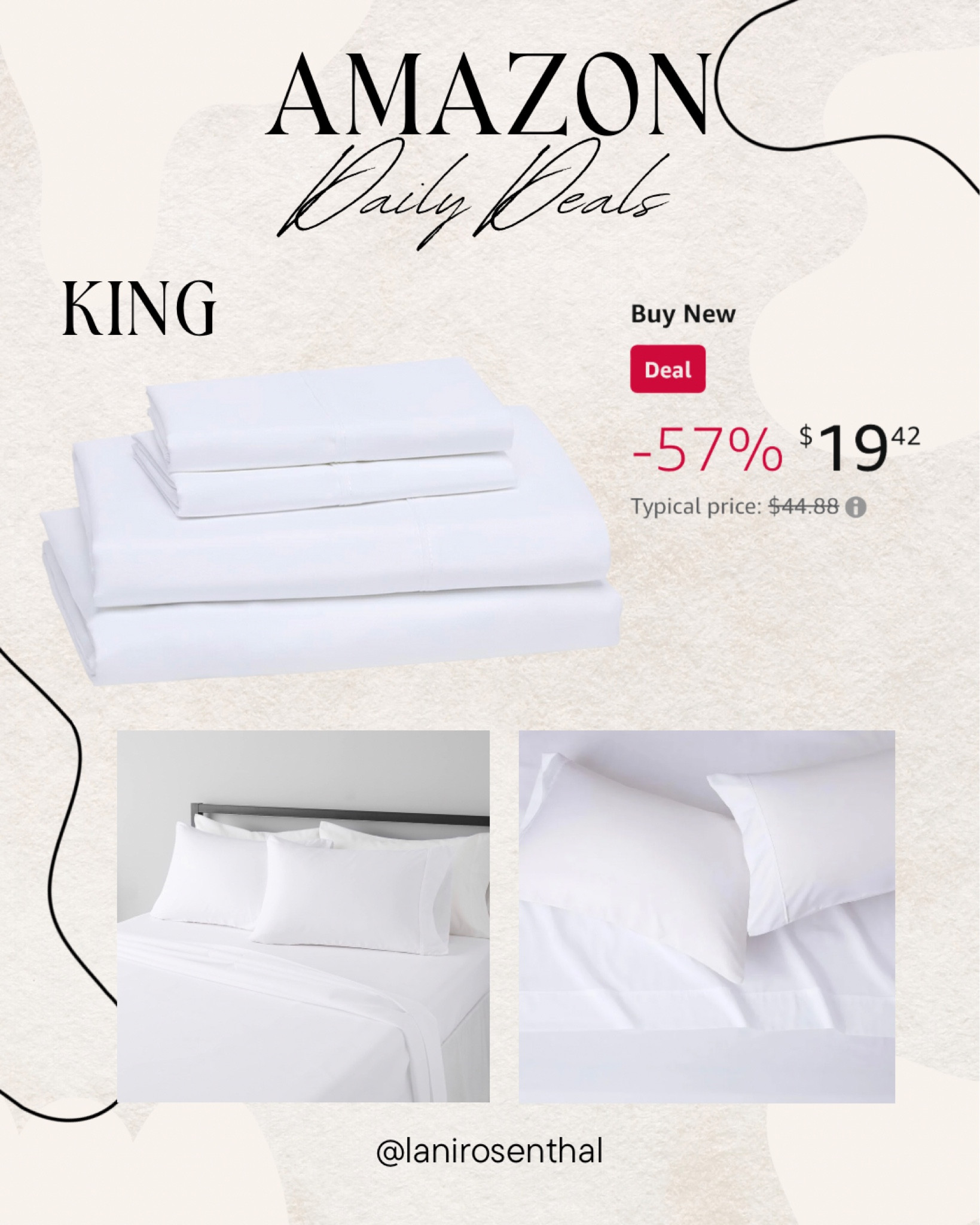 Amazon Daily Deal

Amazon Basics Lightweight Super Soft Easy Care Microfiber 4-Piece Bed Sheet Set with 14-inch Deep Pockets, King, Bright White, Solid

#LTKsalealert #LTKFind #LTKhome