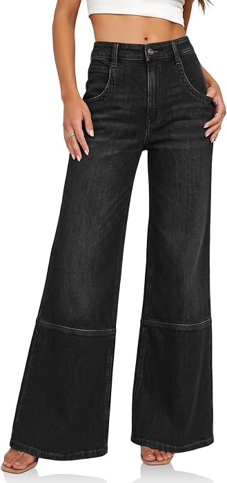 Cicy Bell Womens Bell Bottom Jeans High Waisted Flared Denim Pants | Amazon (US)