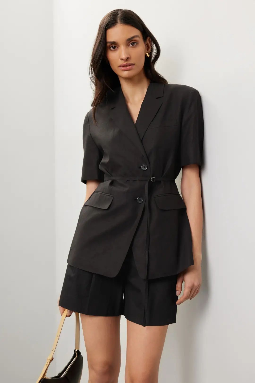 Half Sleeve Belted Linen Jacket | Rent the Runway