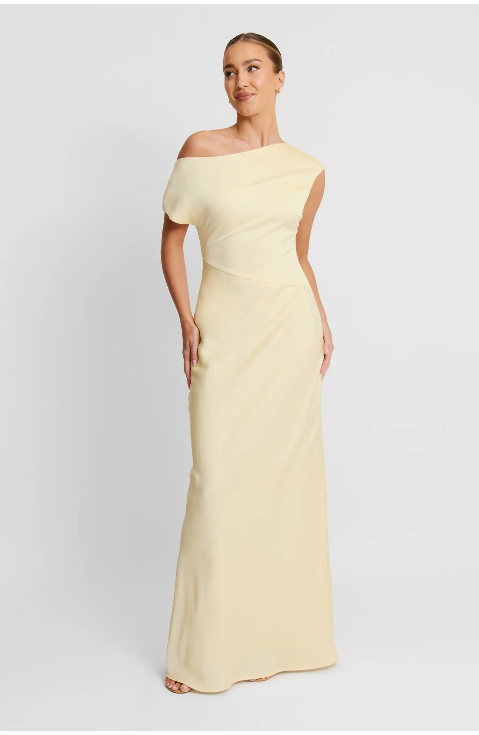 Six Stories Asymmetric Satin Bridesmaid Dress | Nordstrom | Nordstrom