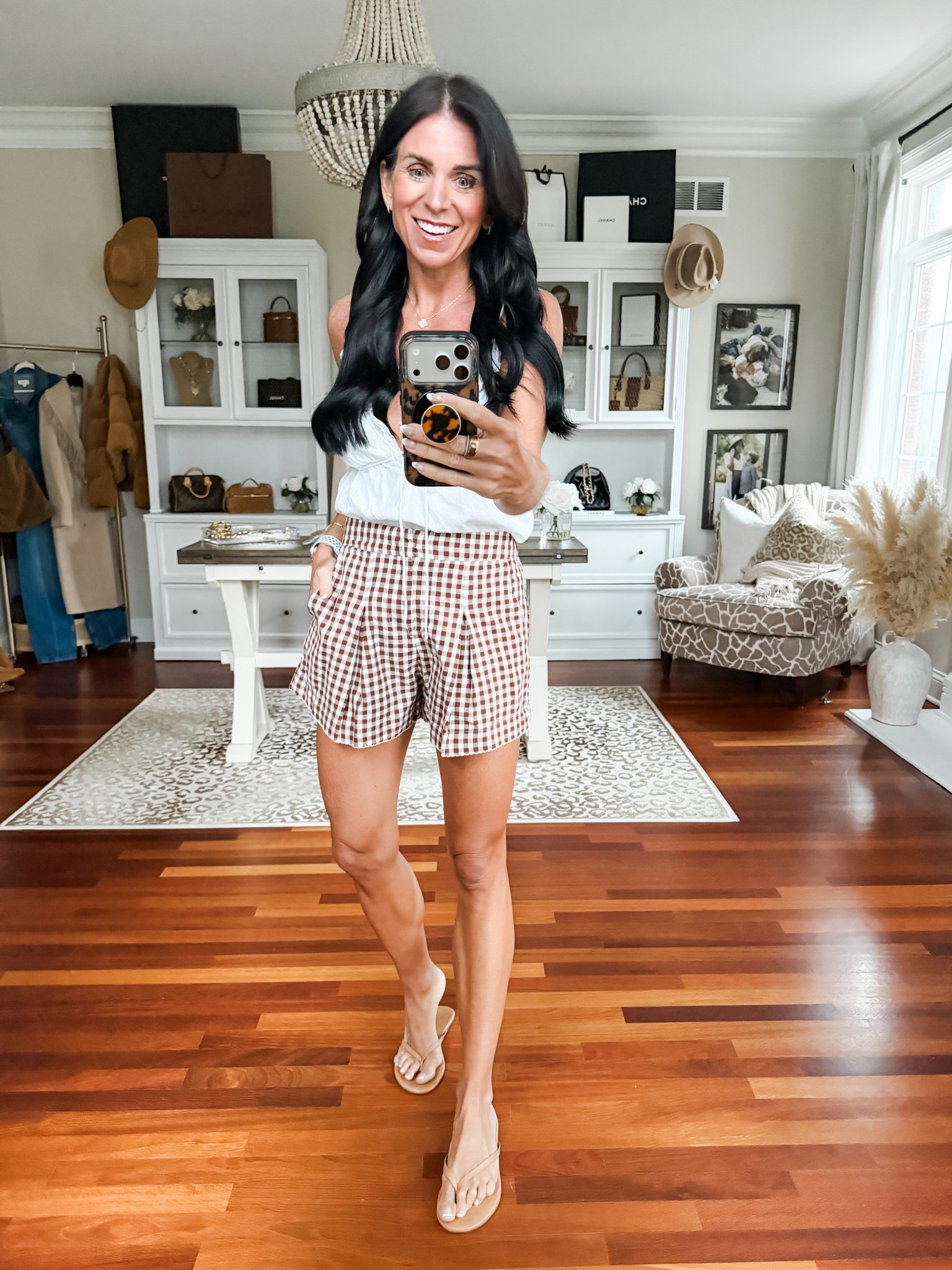 XS shorts and small top 

#LTKTravel #LTKSeasonal #LTKootd