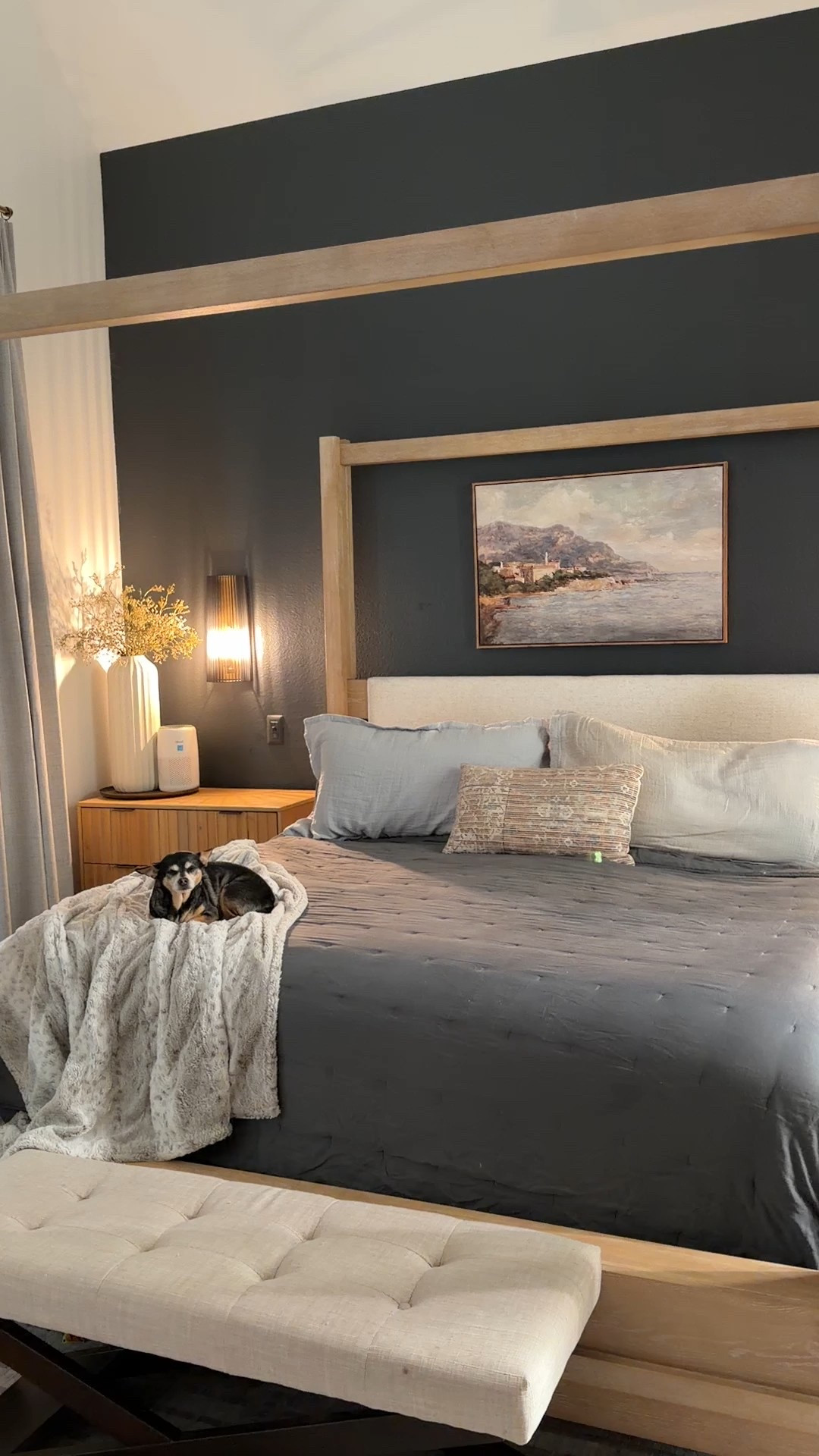 If it’s not linked it’s super old and the bed is from Living spaces! Master bedroom finds. Love my black out curtains and our new coastal wall art! 

#LTKHome