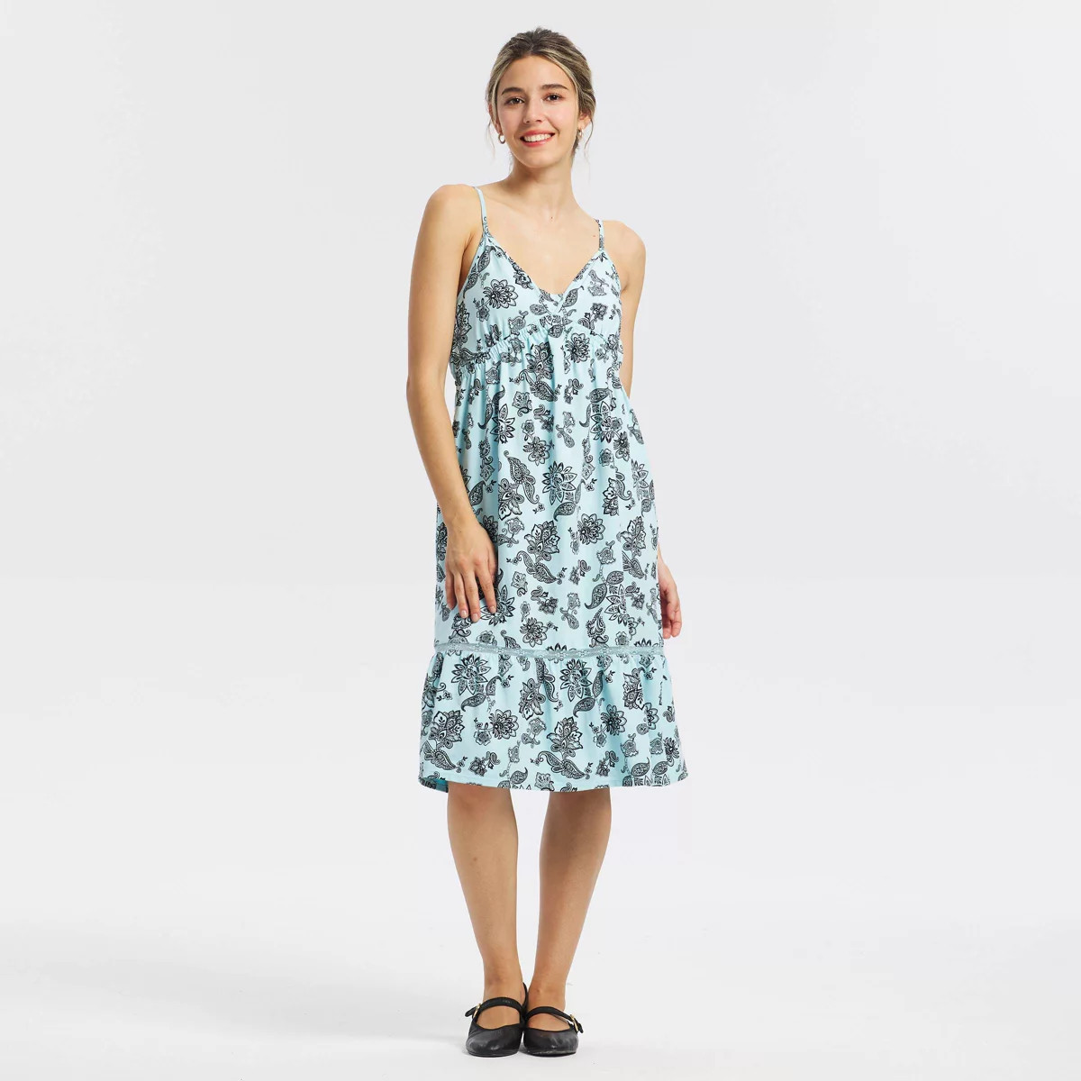 Women's Tiered Dress - Universal Thread™ Blue Floral XXL | Target
