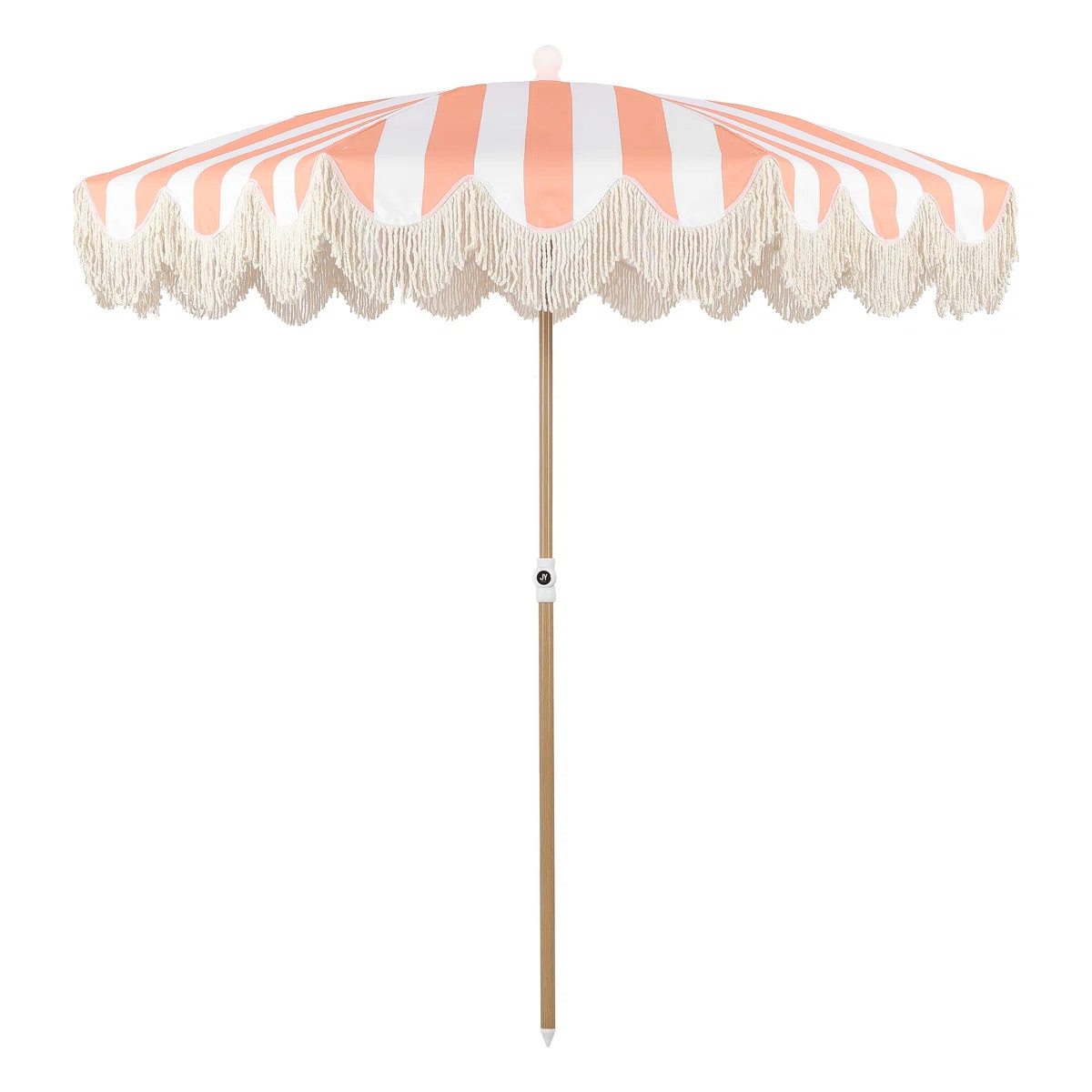 Mariner 6.5 ft. Classic Cottage Fringe Tassel Market Beach Umbrella with Push Button Tilt, Wind V... | Wayfair North America
