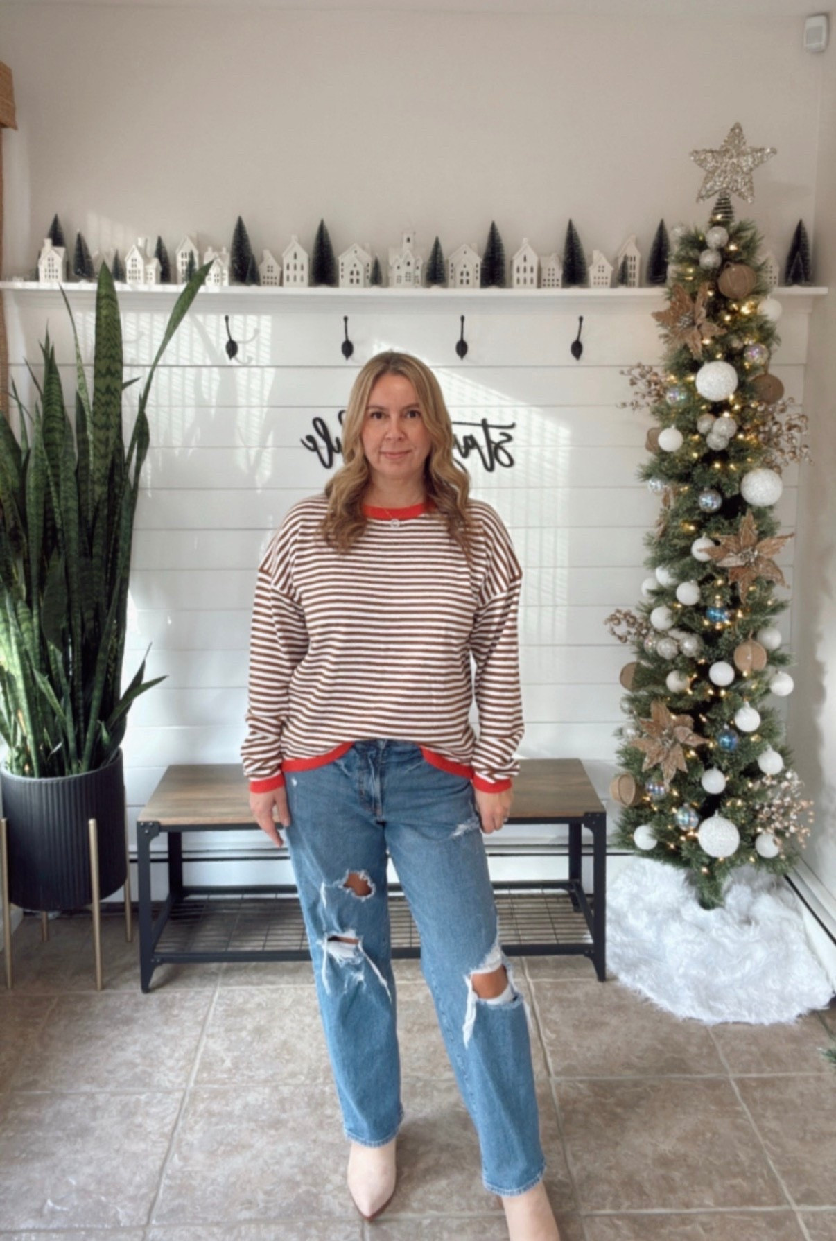 Winter outfit idea! I'm wearing a medium in the sweater and 8 short in the jeans. Sweater and jeans on sale today! Boots tts

#LTKootd #LTKOver40 #LTKSaleAlert