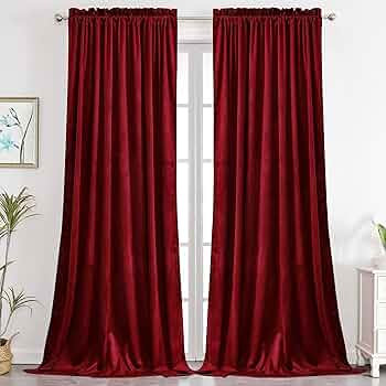 Benedeco Red Burgundy Velvet Curtains for Bedroom Window, Super Soft Luxury Drapes, Room Darkenin... | Amazon (US)