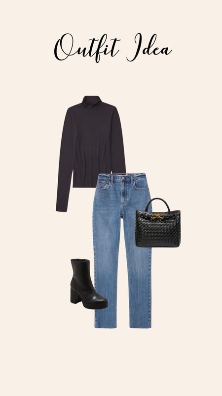 Outfit idea! Amazon purse- Abercrombie style- casual style-90’s straight jeans/ target boots  