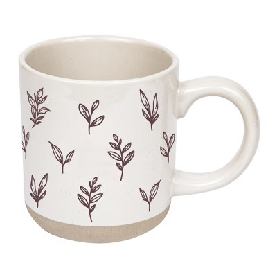 Sweet Water Decor Brown Leaves Stoneware Coffee Mug -14oz | Target