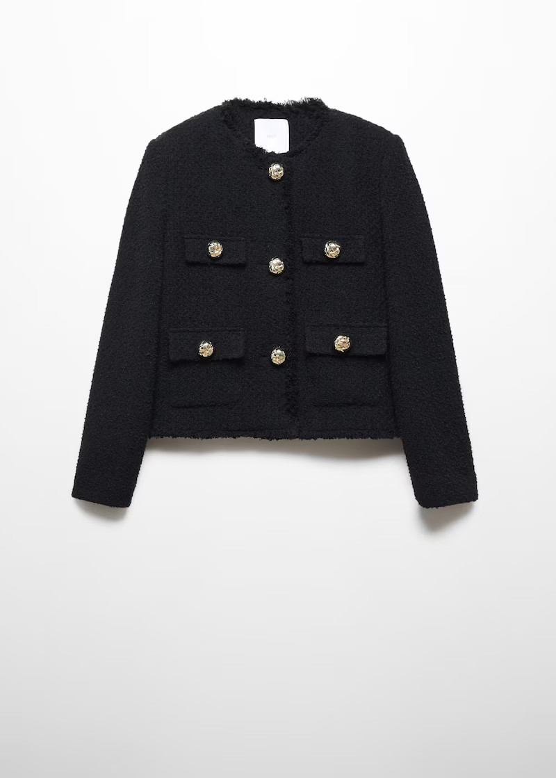 Pocket tweed jacket -  Women | Mango USA | MANGO (US)