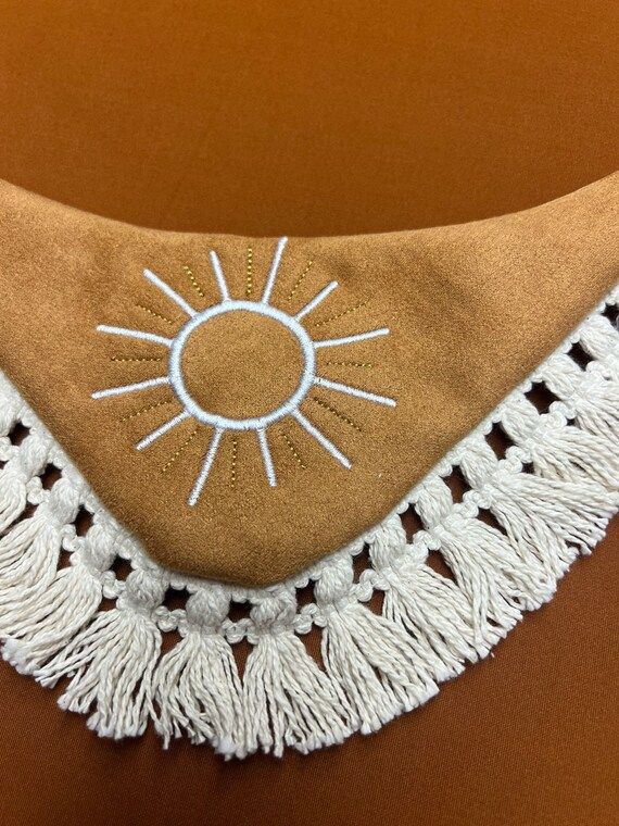 Sun Embroidery Snap On Dog Bandana, Spring Pet Collar, Retro Animal Scarf, Dog Mom Gift, Matching... | Etsy (US)
