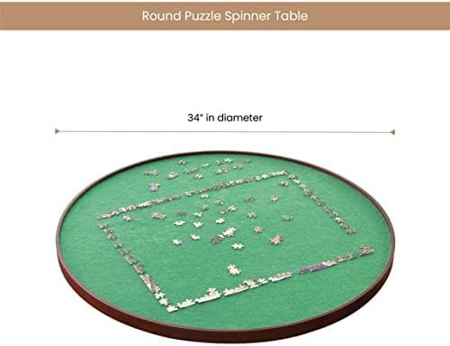 Bits and Pieces - Round Spinning Lazy Susan Puzzle Table - Rotating Jigsaw Puzzle Spinner Table - Pu | Amazon (US)