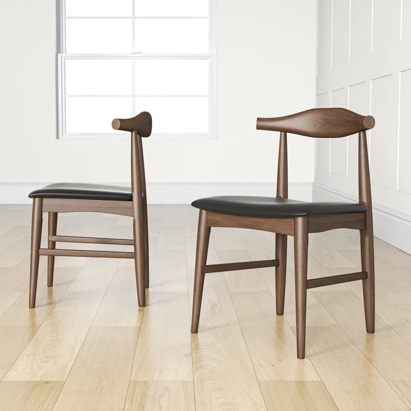 Roslindale Side Chair in Black/Brown (Set of 2) | Wayfair North America