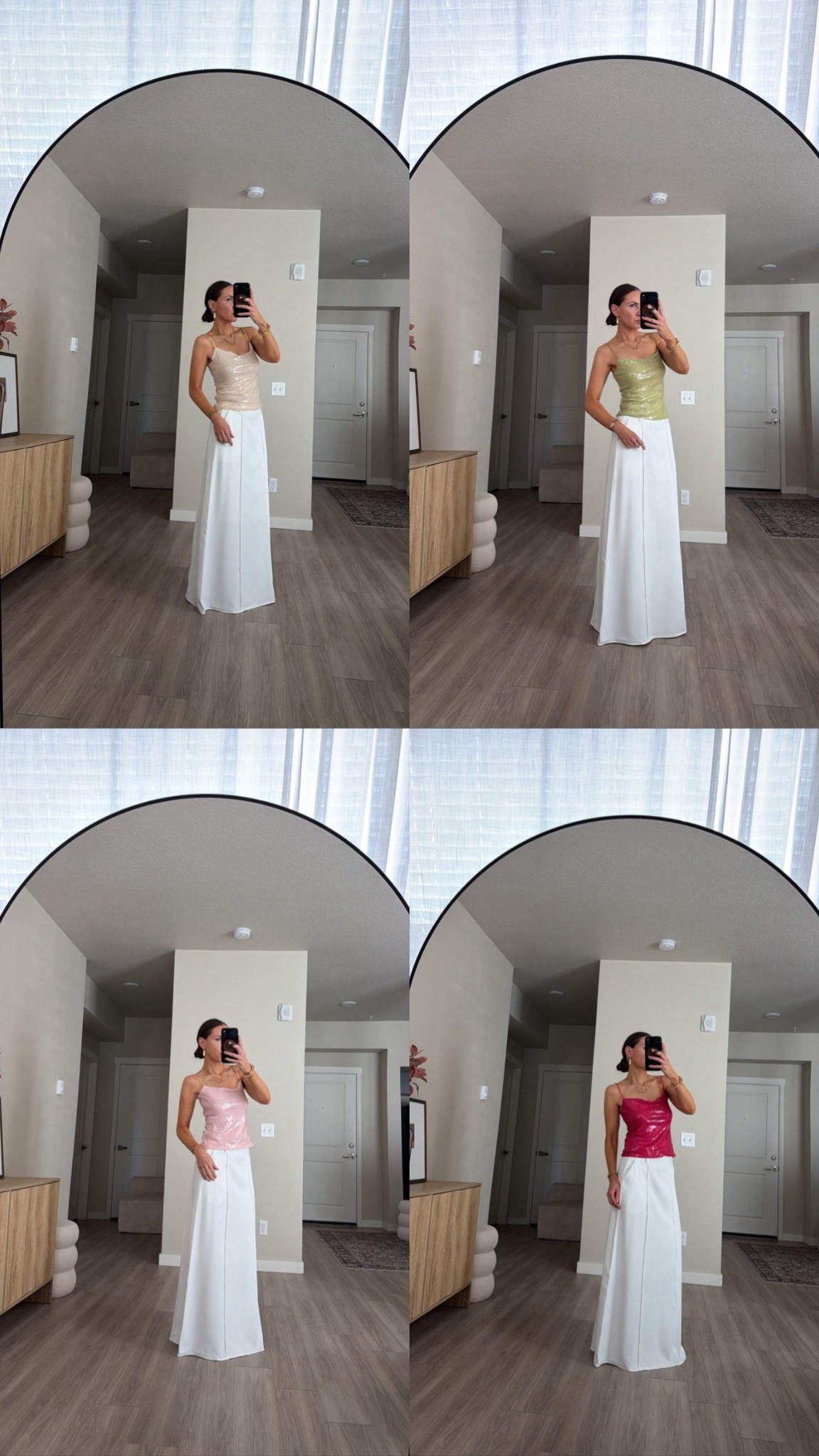 beautiful top.  linking exact skirt +  sandals + earrings + bra i'm wearing!  