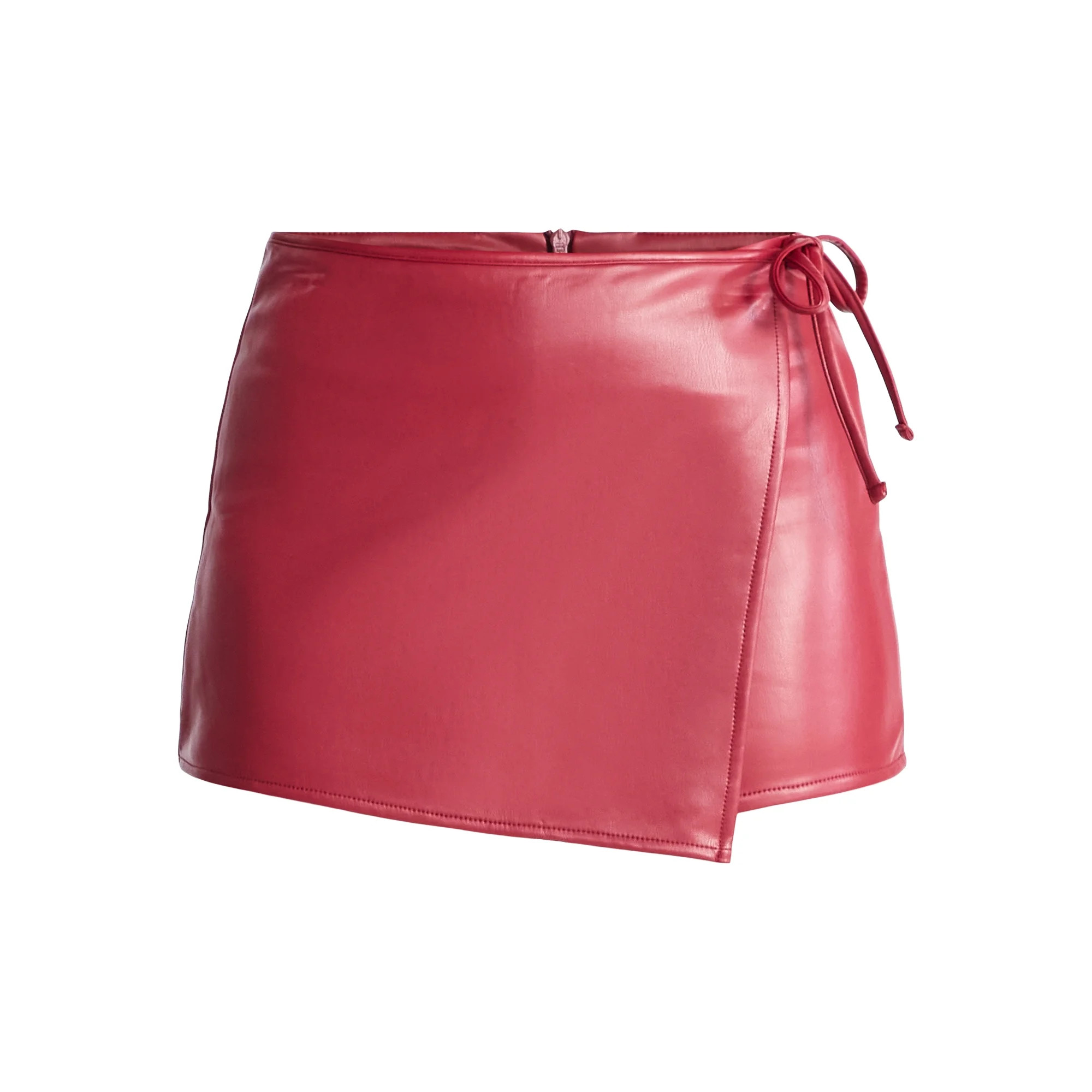 Madden NYC Women's Faux Leather Wrap Skort | Walmart (US)
