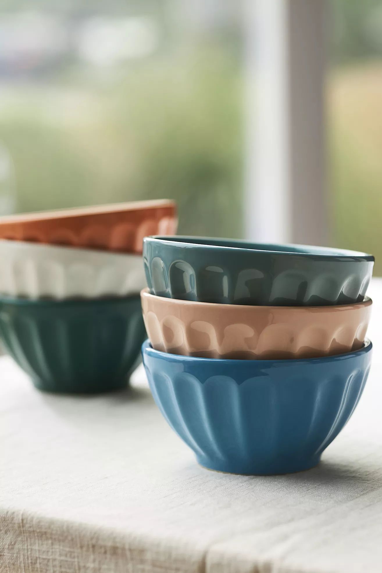 Amelie Assorted Latte Cereal Bowls, Set of 6 | Anthropologie (US)