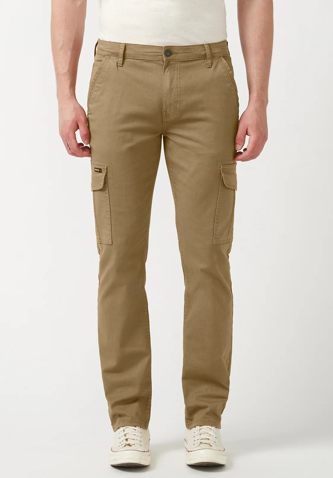 Cargo Joe Men's Straight Leg Pants in Dark Beige - BM22929 | Buffalo David Bitton