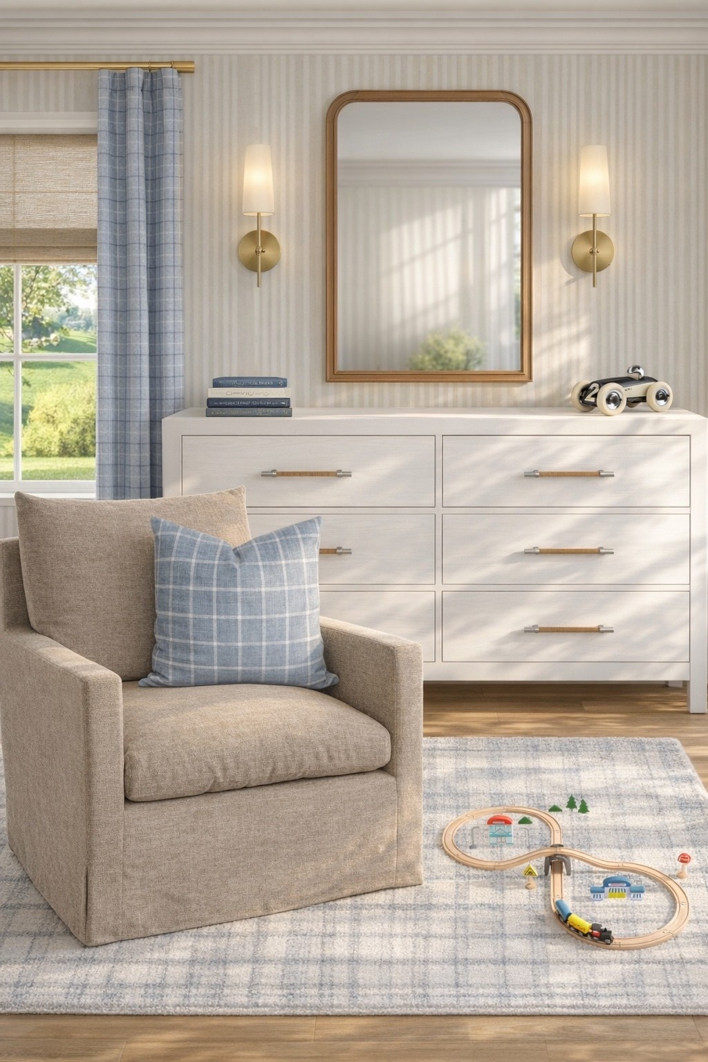 Bright and airy plaid bedroom 

#kids #bedroom #chair #dresser #homedecor 

#LTKmomlife #LTKKids #LTKHome