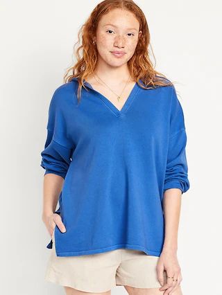 Oversized French-Terry Tunic Hoodie | Old Navy (US)