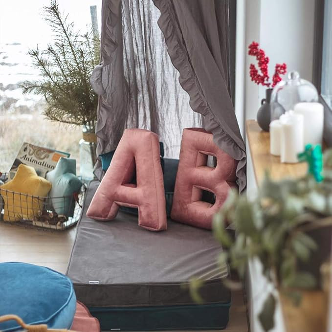MOMAID Velvet Letter Pillow Soft Initial Throw Cushion Decorative Alphabet Kids Room Nursery Deco... | Amazon (US)