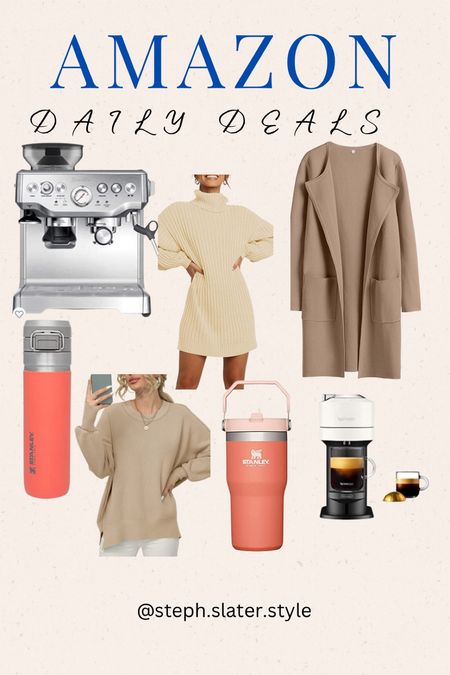 Amazon daily deals. Coffee maker. Nespresso. Breville espresso machine. Stanley on sale. Tunic. Coatigan. Sweater dress 

#LTKSeasonal #LTKHoliday #LTKsalealert