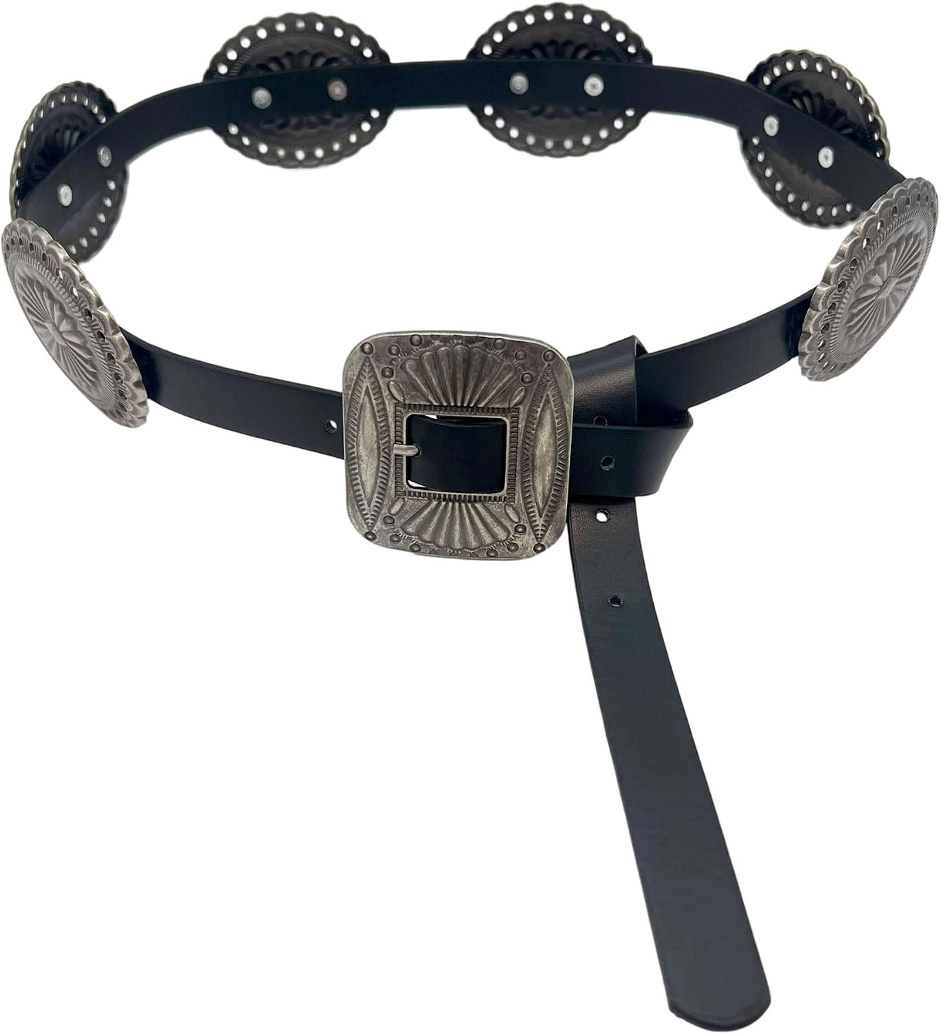 Women Concho-Waist-Belt Western-Cowboy Boho-Wide-Disc-Belt-Cincher Dresses | Amazon (US)