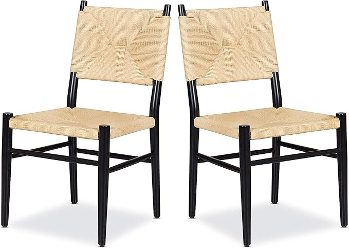 POLY & BARK Corden, Set of 2, Black Armless Dining Chair | Amazon (US)