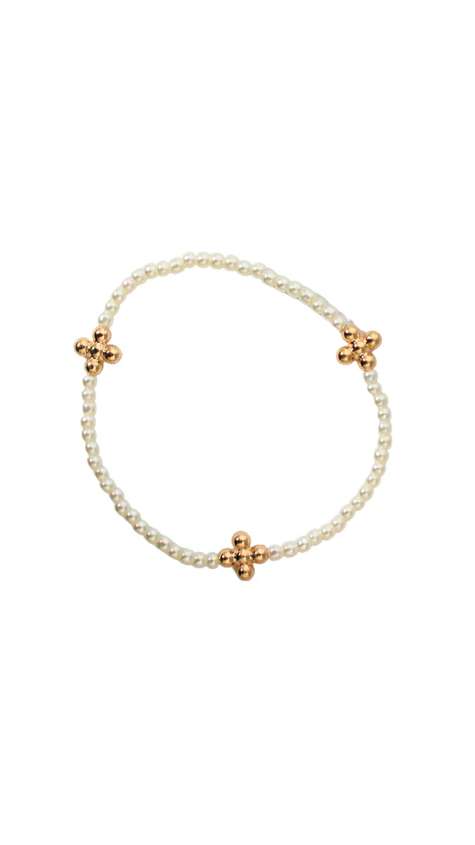 The Cross Cluster- Pearl and Gold | Cocos Beads and Co