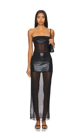 superdown Amelia Sheer Dress in Black. - size S | Revolve Clothing (Global)