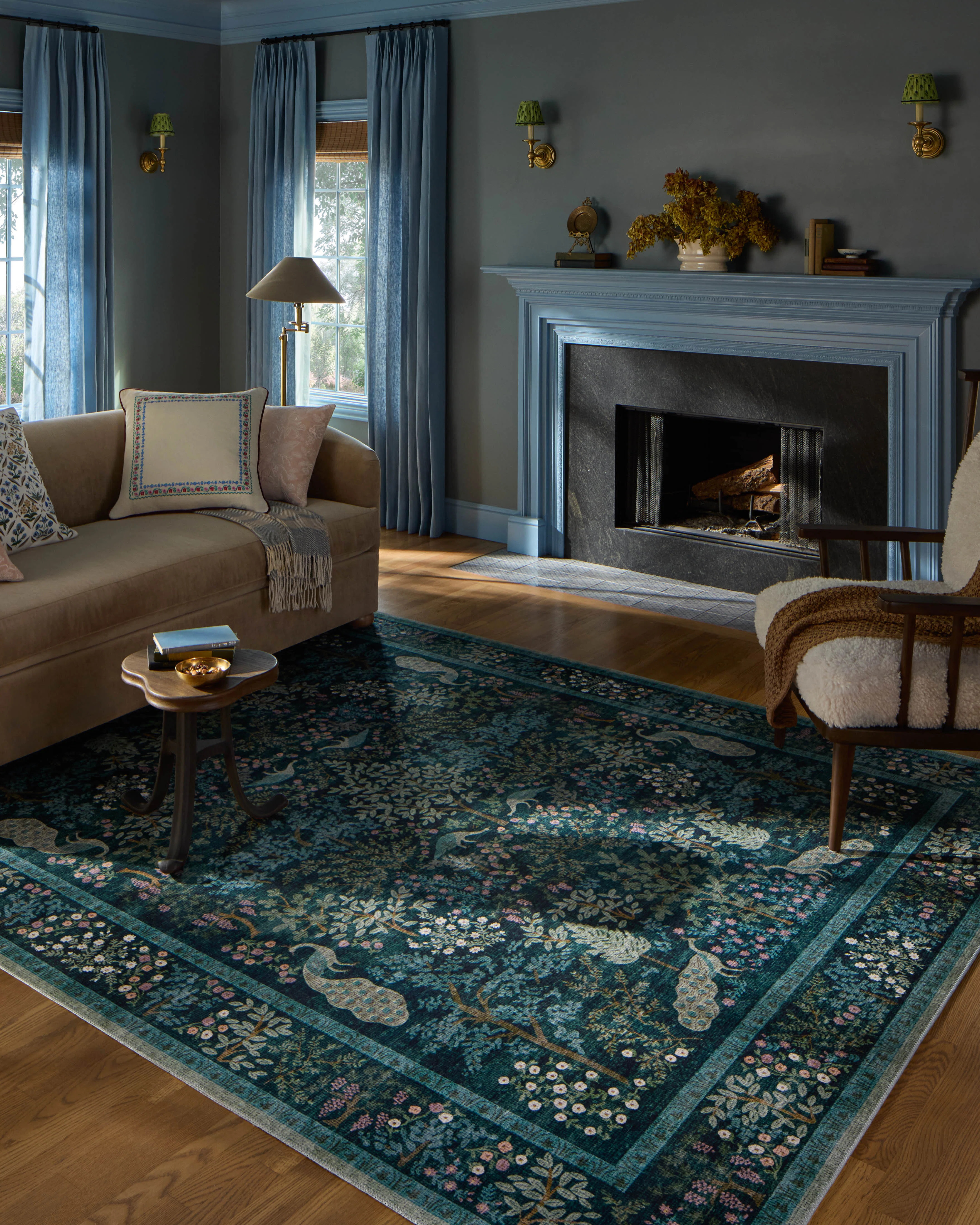 Rifle Paper Co. x Loloi Canopy Teal Area Rug | Wayfair North America