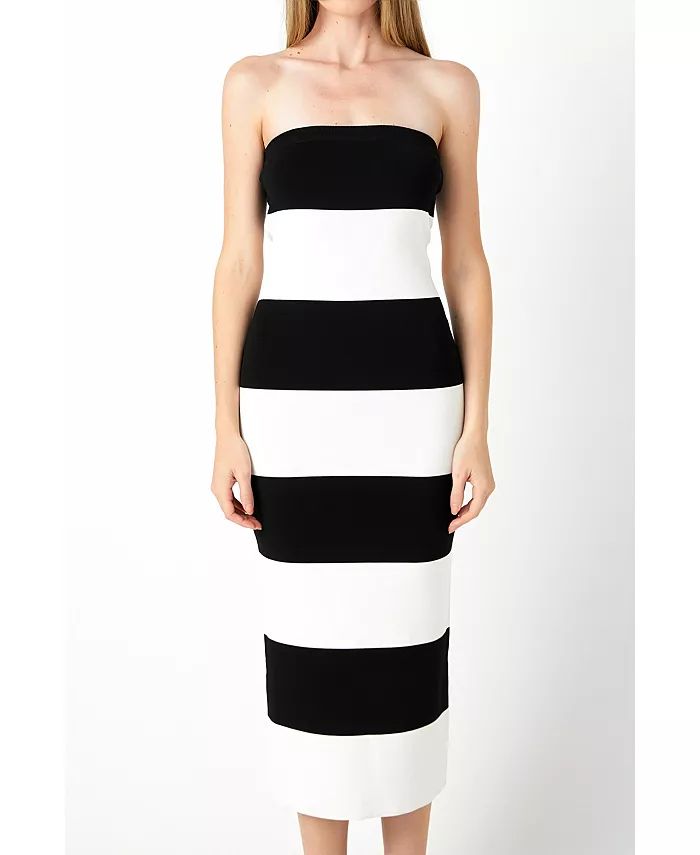 Women's Stripe Tube Midi Dress | Macy's