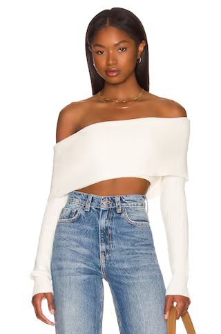 superdown Lyla Crop Sweater in White from Revolve.com | Revolve Clothing (Global)
