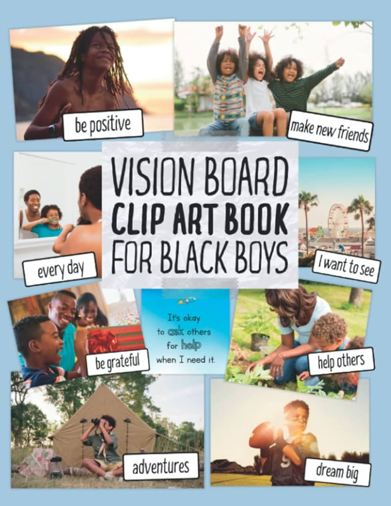 Vision Board Clip Art Book for Black Boys: Design Your Dream Vision Board with an Inspiring Colle... | Amazon (US)