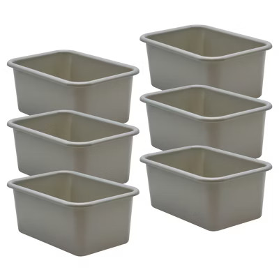 Teacher Created Resources® Gray Small Plastic Storage Bin, Pack of 6 | Target