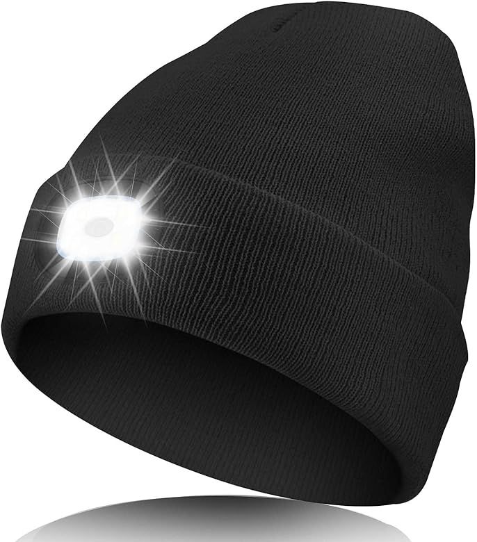 Stocking Stuffers Gifts for Men, Unisex LED Beanie Hat with Light, Christmas White Elephant Gifts... | Amazon (US)