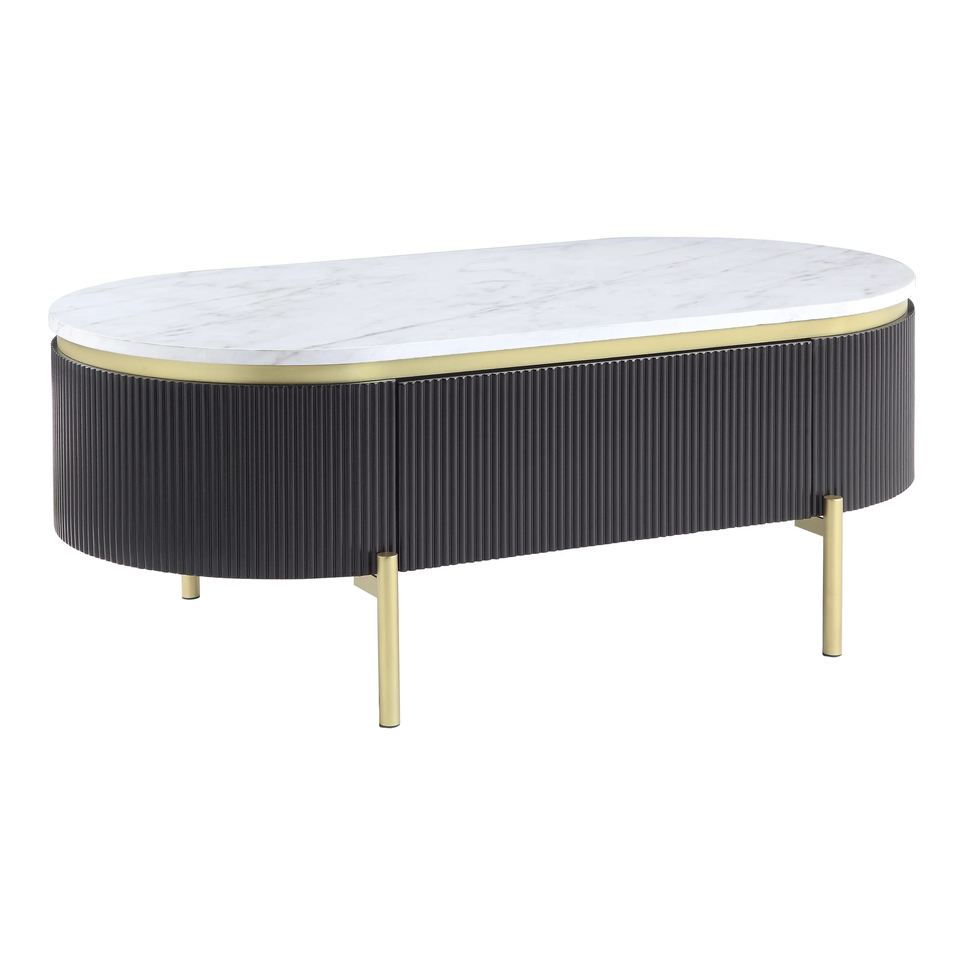 Braydee 47.75" Width 1-Drawer Oval Coffee Table | Wayfair North America