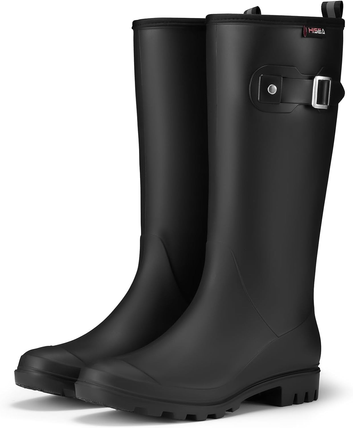 HISEA Women Rain Boots Slim Calf Tall Waterproof Tight PVC Rubber Rainboots | Amazon (US)