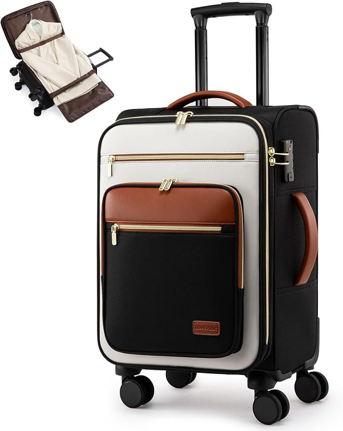 LOVEVOOK Carry on Suitcase 22x14x9 Airline Approved,20 inch Lightweight Waterproof Suitcases with... | Amazon (US)