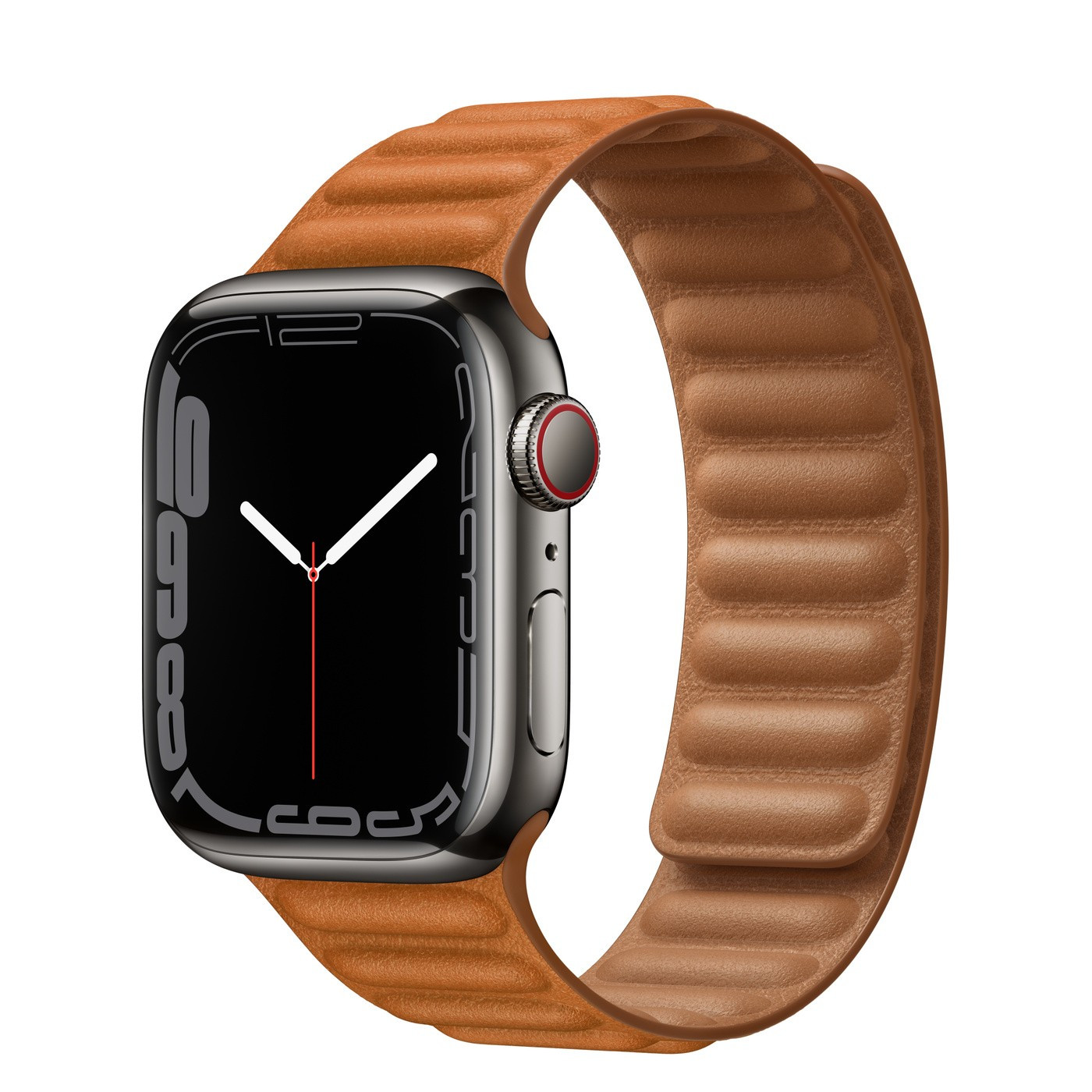 Graphite Stainless Steel Case with Leather Link | Apple (US)