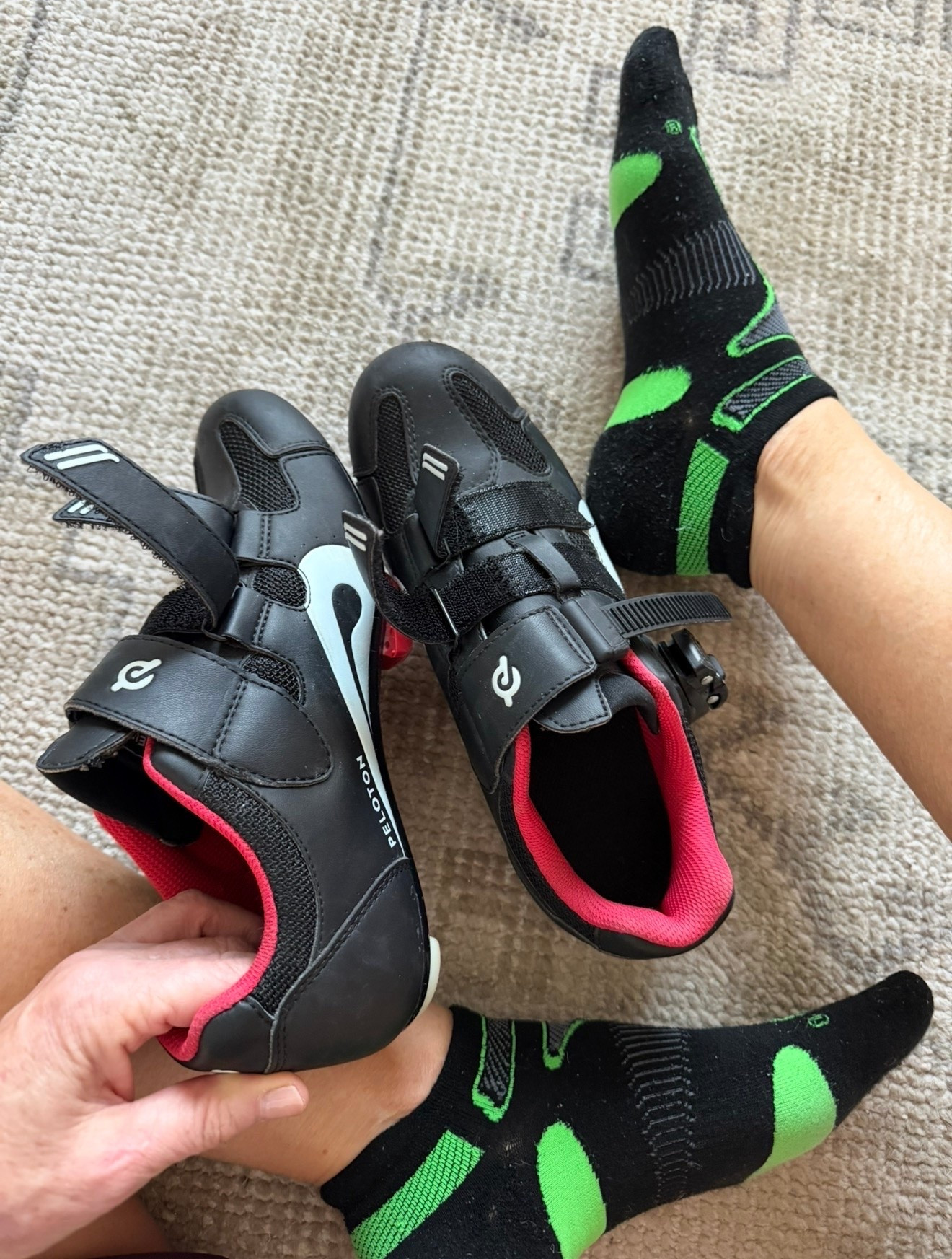 Peloton shoes 
Size up! On sale nsale

#LTKfitnessgoals #LTKOver40 #LTKActive