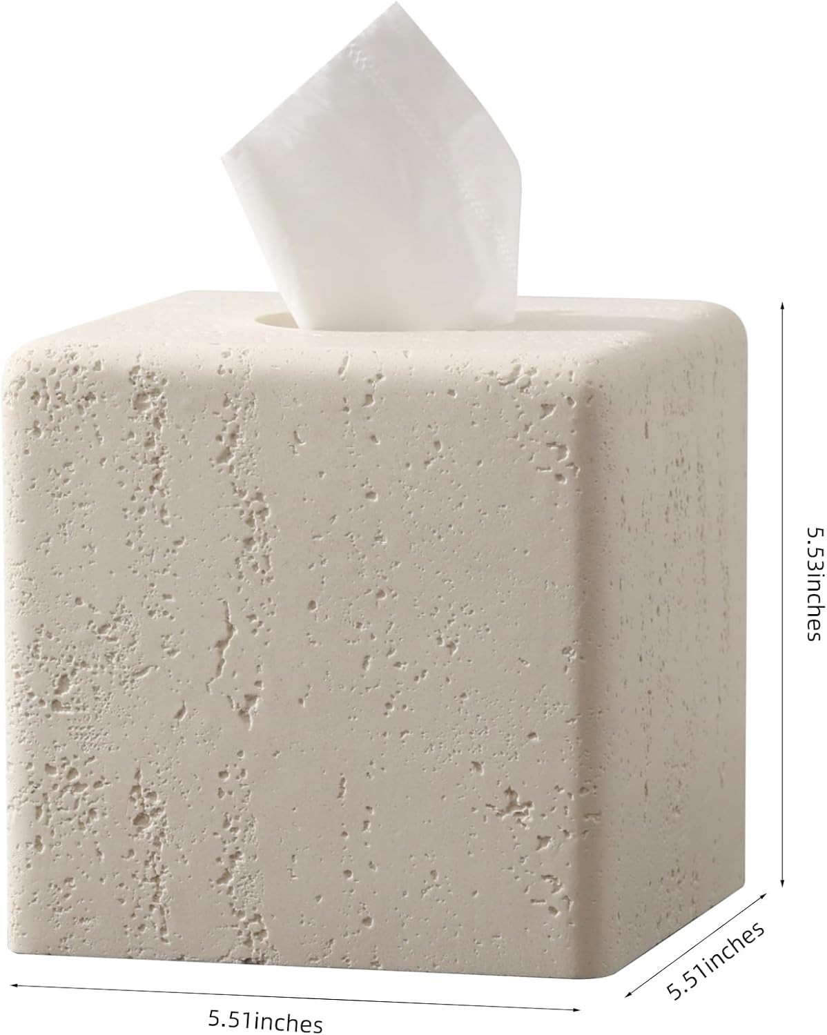 Tissue Box Cover Square, Resin Facial Tissue Holder Covers Toilet Paper Holder Decorative Travert... | Amazon (US)