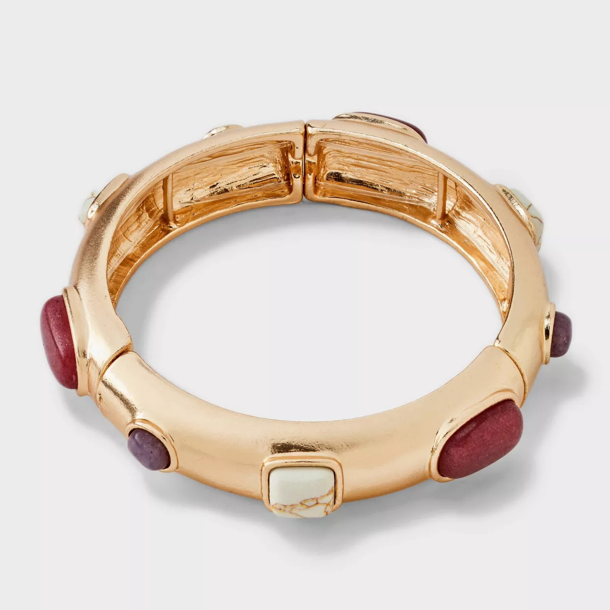 Howlite and Lepidolite Stone Embellished Bracelet - Universal Thread™ Gold/Red/Purple/White | Target