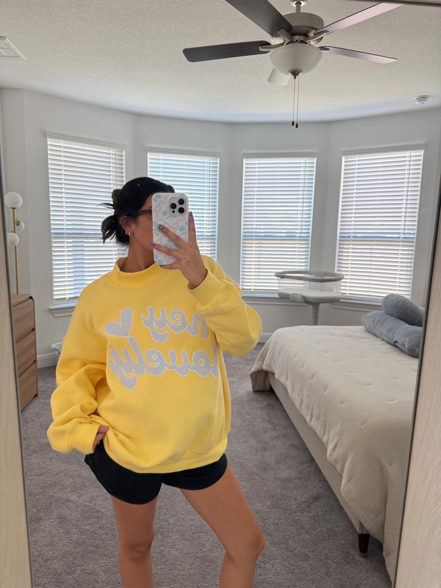 mockneck from @shopheylovely 
Shorts from @halara (wearing a size small) 