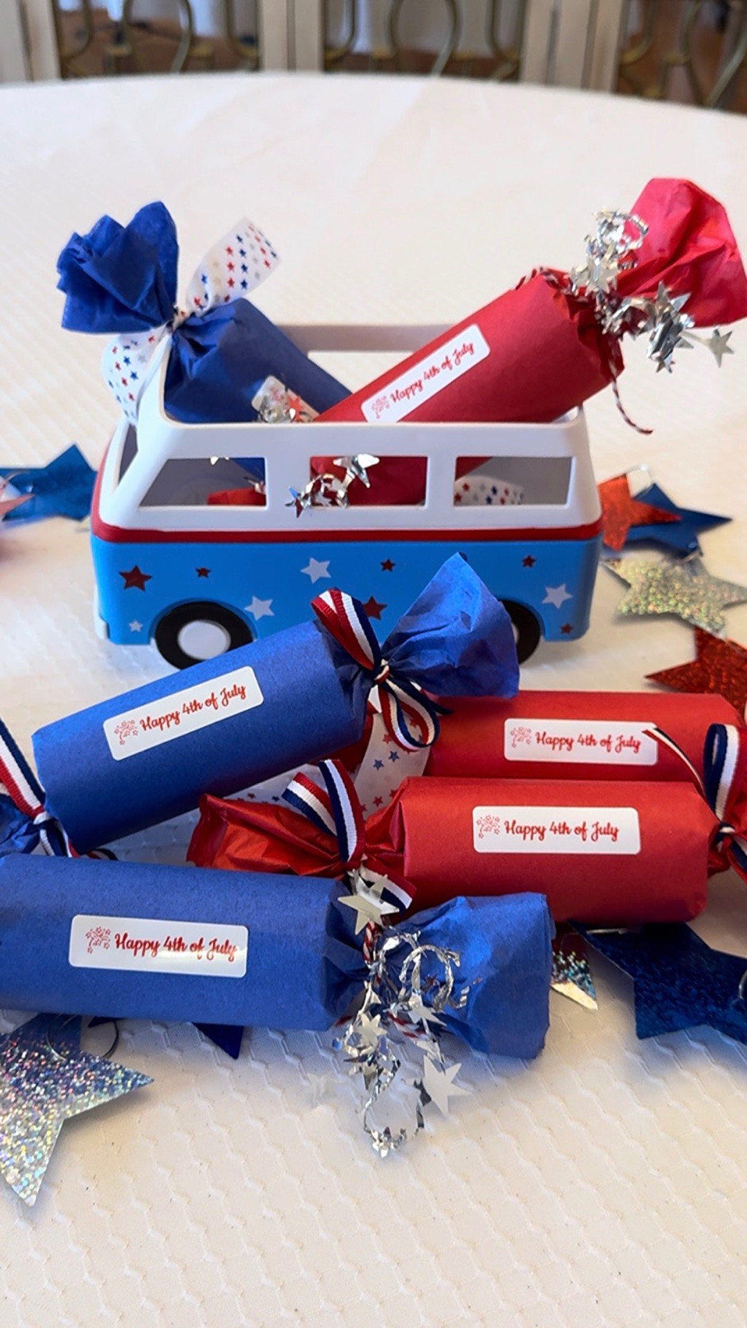 These patriotic party favors are cute, easy, and perfect for BBQs, neighborhood parties, classroom celebrations, or 4th of July gatherings! ❤️🤍💙

Sometimes the simplest ideas are the most giftable. 

#4thOfJulyIdeas
#PartyFavorIdeas
#PatrioticDecor
#DIYPartyIdeas
#FestiveFinds

#LTKSeasonal #LTKHome #LTKKids