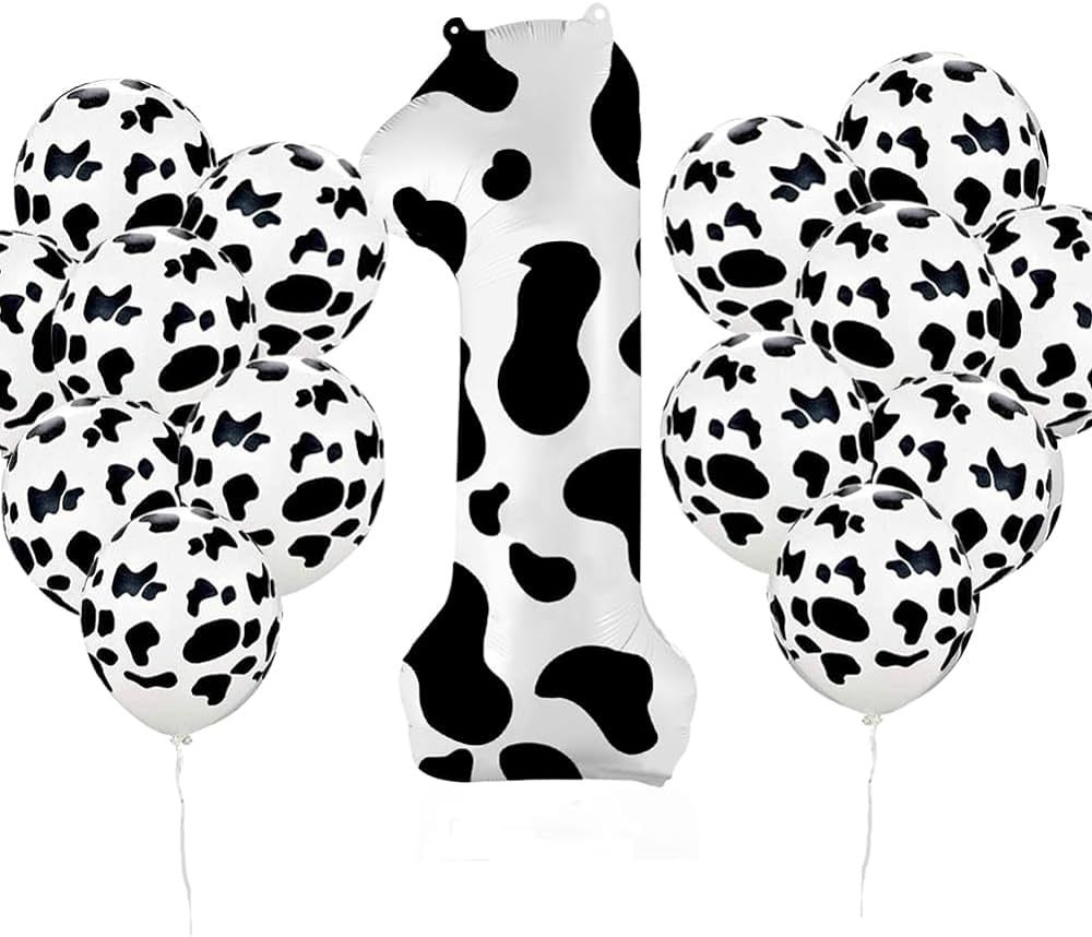 Cow Print Balloon 40 Inch Number 1 Balloon Cow Birthday Party Supplies 1st Girl Cow Themed Birthday  | Amazon (US)