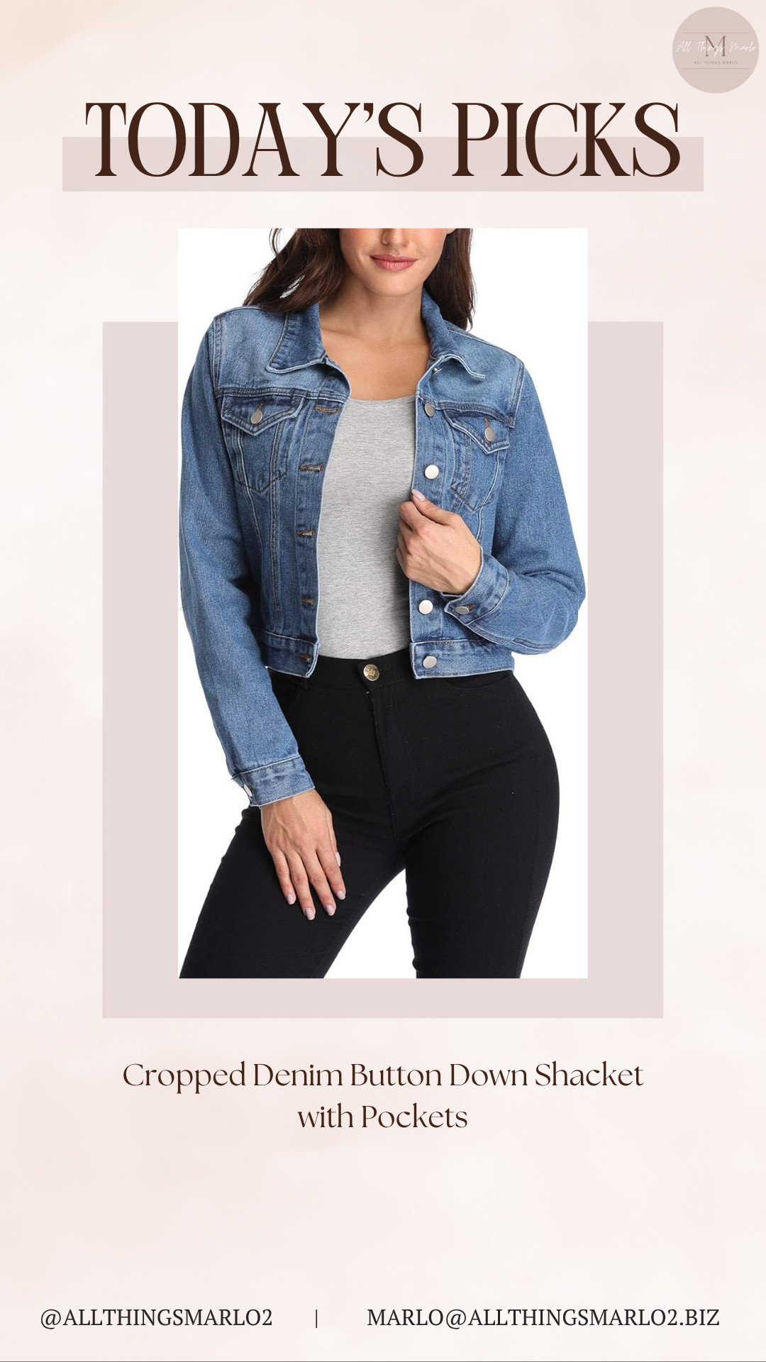 Cropped Denim Button Down Shacket with Pockets 

 #LTKSeasonal #LTKWorkwear #LTKTravel