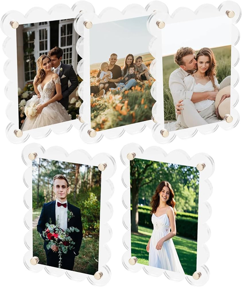5 Pack Acrylic Fridge Magnetic Picture Frames, Transparent, 2.36 x 3.54 in | Amazon (US)