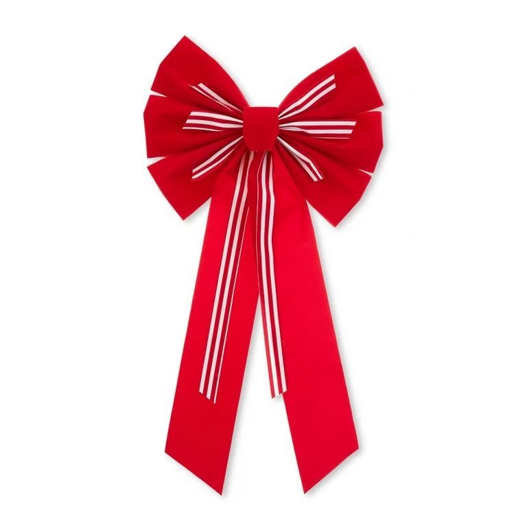 Holiday Time Accent Bow, Red/White Stripes, 23" - Walmart.com | Walmart (US)
