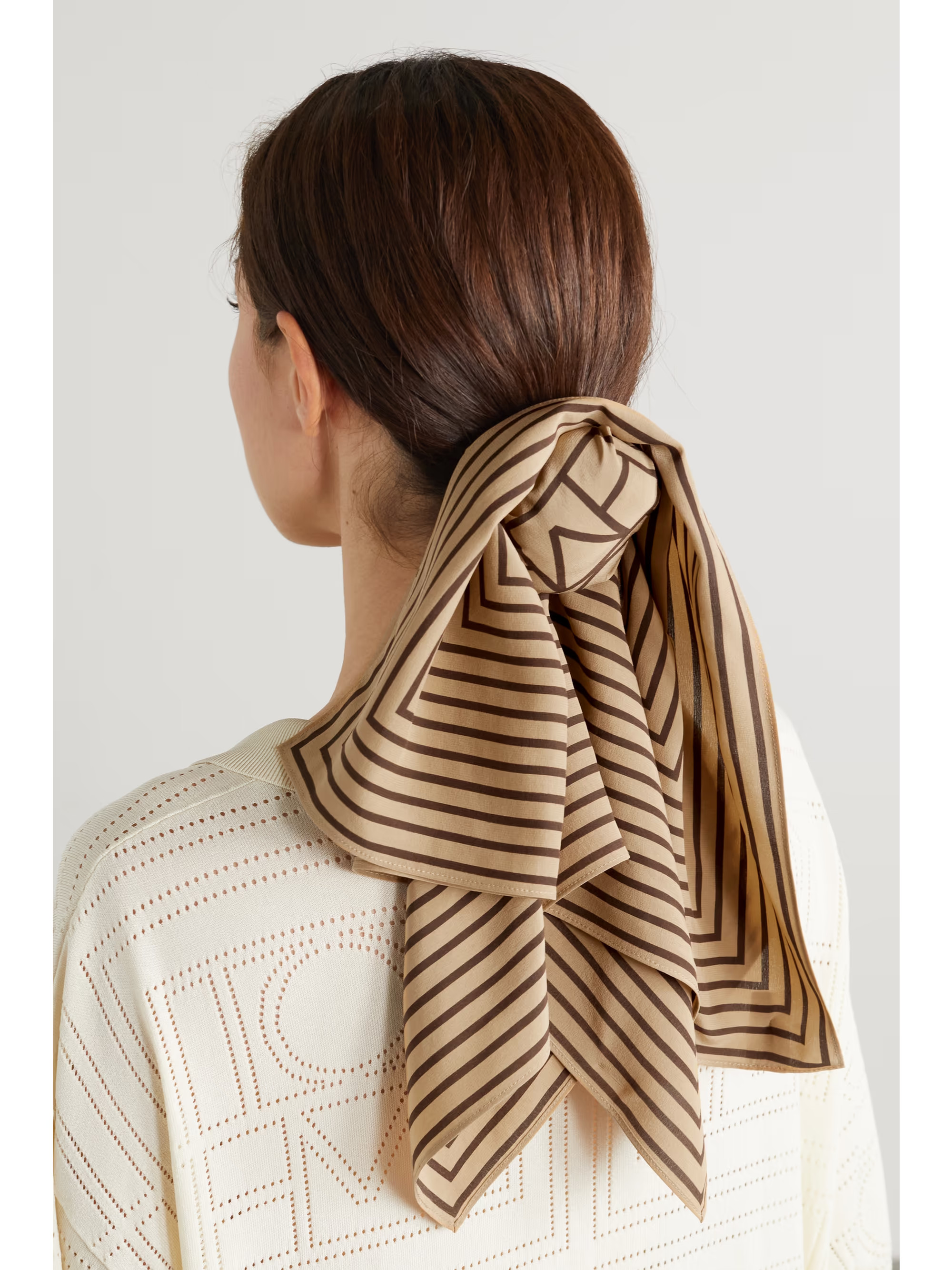 Striped silk crepe de chine scarf | NET-A-PORTER (US)