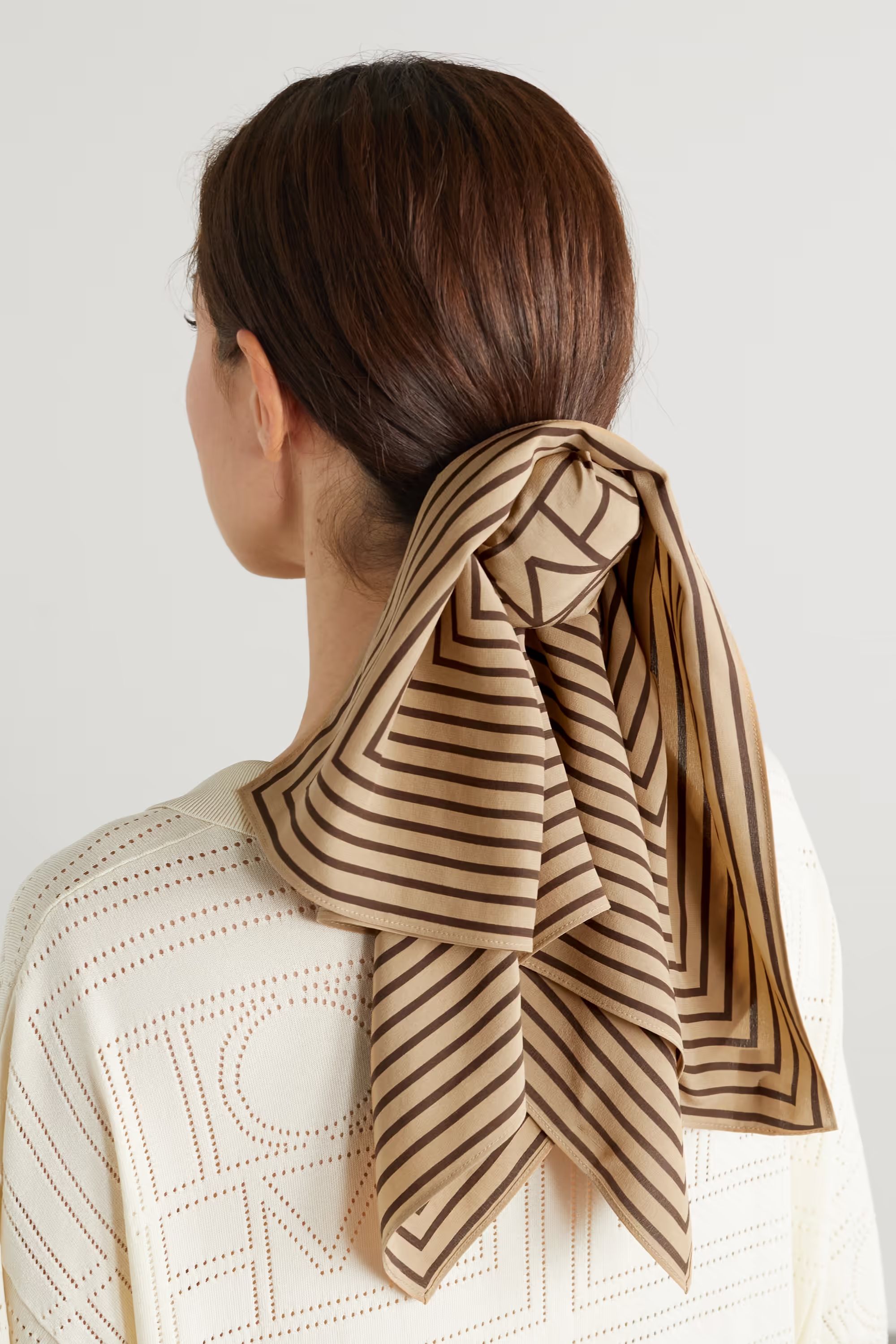 Striped silk crepe de chine scarf | NET-A-PORTER (US)